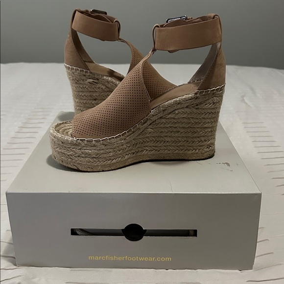 Marc Fisher Cork Screw Wedge Heel Sandals - Picture 3 of 13